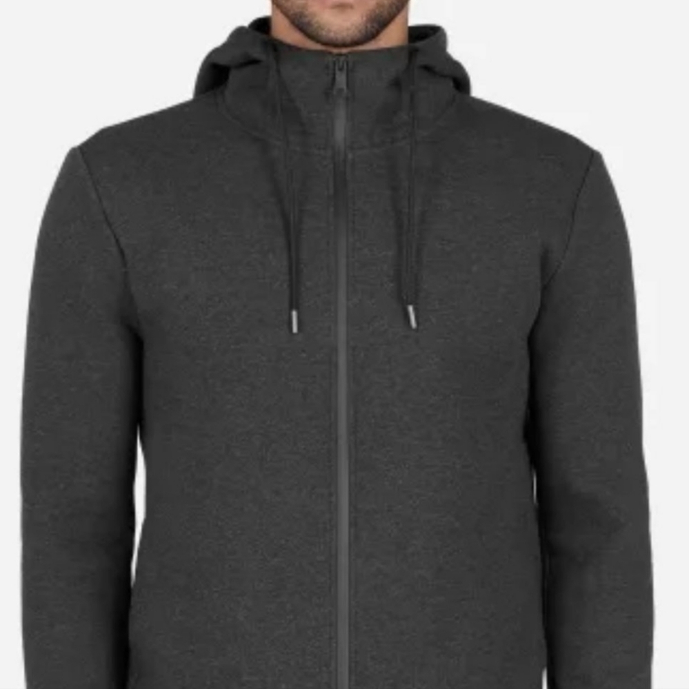 Everlane Men's Charcoal Gray Street Zip Hoodie Jacket in Size Large